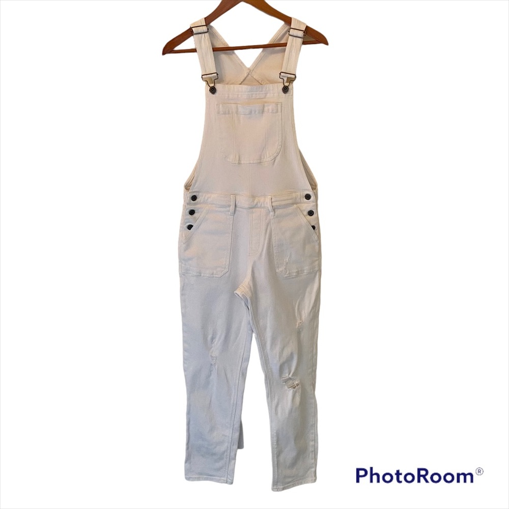 Outland White 99% Sustainable Denim Overalls Size S NWOT- similar to Aritzia TNA